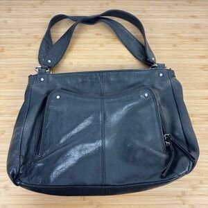 VTG! Osgoode Marley Feel The Difference Black Leather Hobo Shoulder Bag‎ Purse